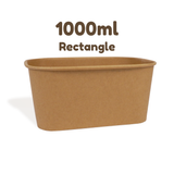 1000ml Kraft Rectangle Food Container (50pcs)