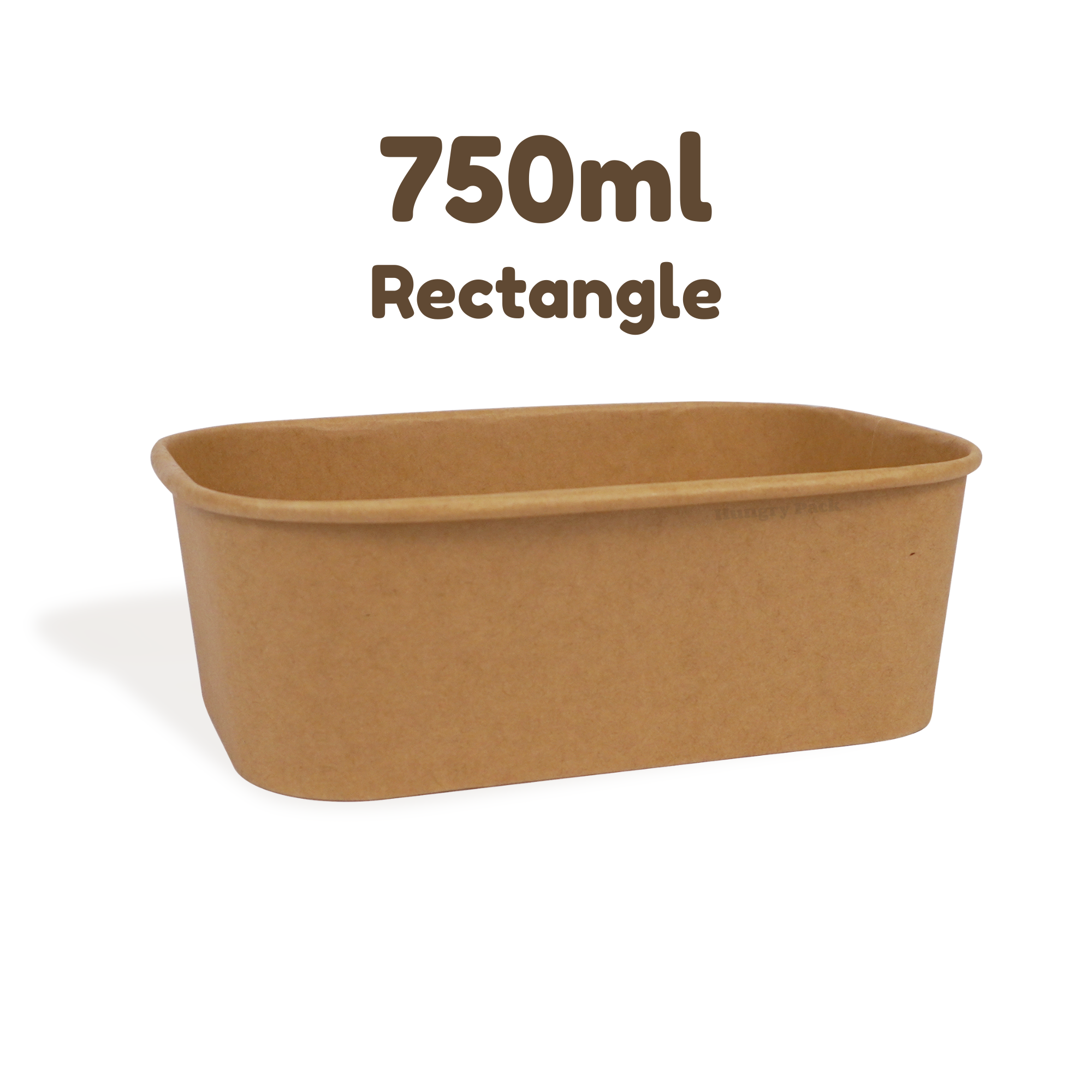 750ml Kraft Rectangle Food Container (50pcs)