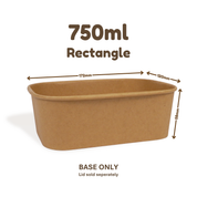 750ml Kraft Rectangle Food Container (300pcs)