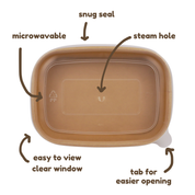 Lid for Kraft Rectangle Food Container - Clear PP (50pcs)