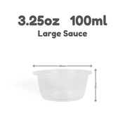 3.25oz / 100ml Clear Sauce Container (125pcs)