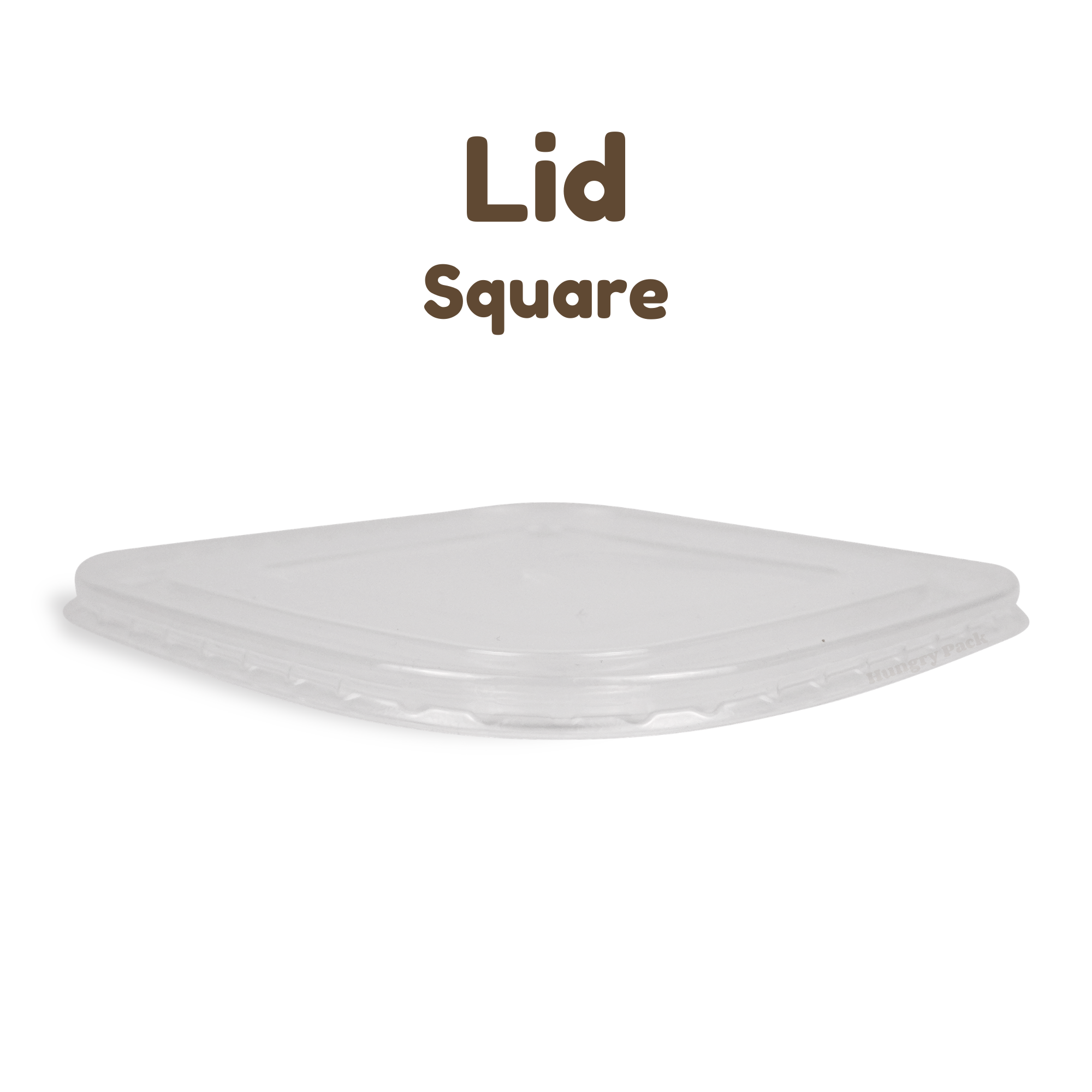 Lid for Square Food Container - Clear PP (50pcs)