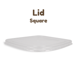 Lid for Square Food Container - Clear PP (50pcs)
